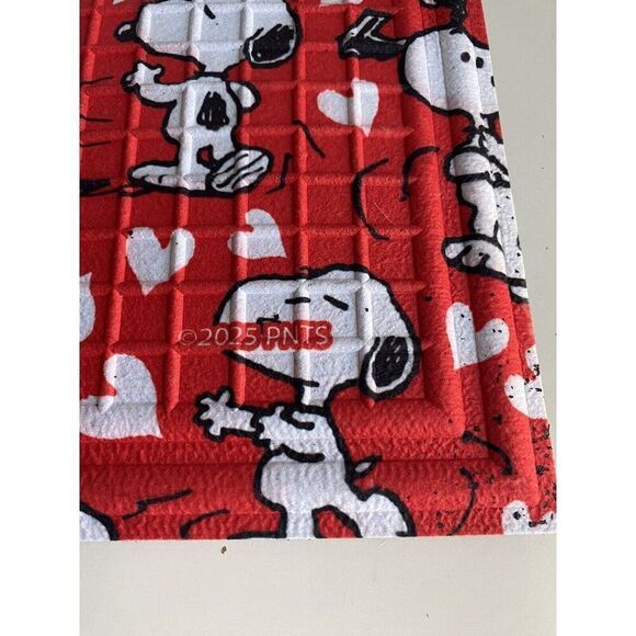 Peanuts Snoopy Valentines Outdoor Rubber Door Mat Rug 18X30” Red Hearts NEW - Picture 11 of 14